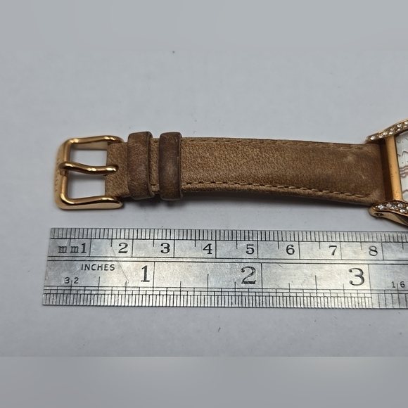 Fossil Wallace ES3108 Womens Rose Gold Tonneau Crystal Quartz Watch New Battery - Picture 8 of 11